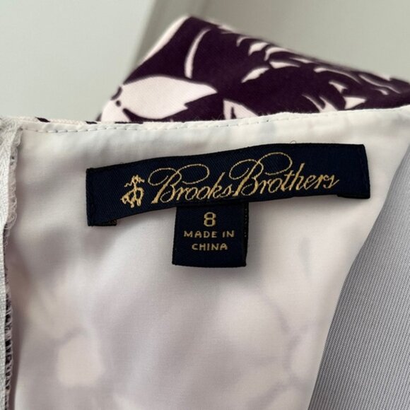 Brooks Brothers Sleeveless Dress Knee Length Floral Print Side Pockets Party - Picture 6 of 12